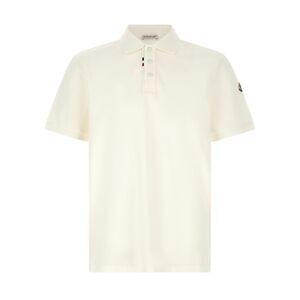 Moncler White Cotton Polo Men's Shirt